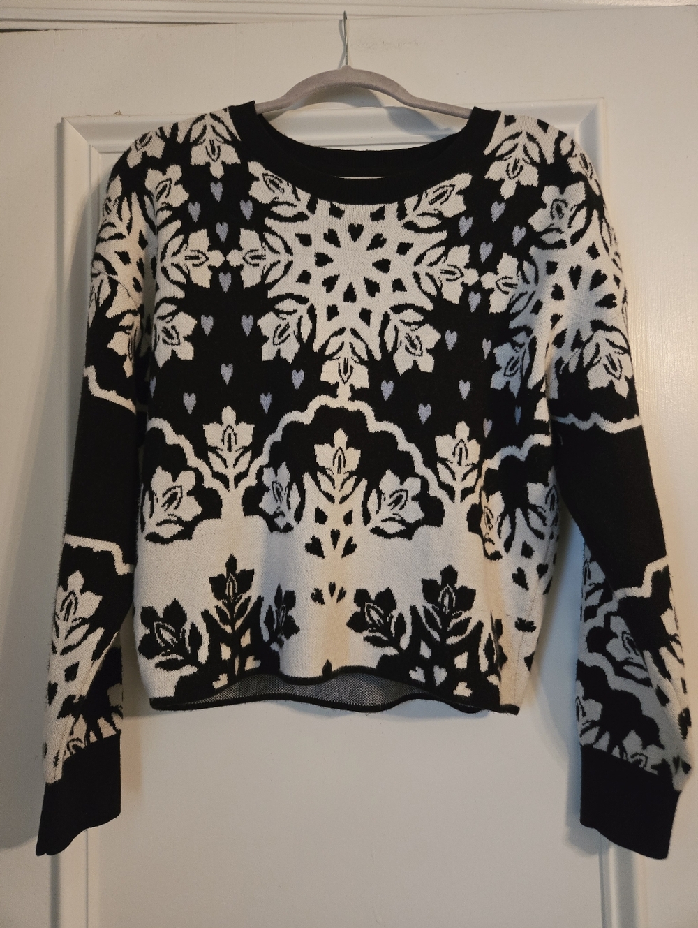 Anthropologie MAEVE Black & White Patterned Women’s Sweater